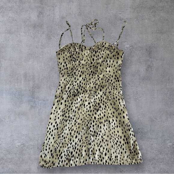 Zara Strappy Mini Dress Leopard Cheetah Animal Print Tan Sz: XS - Picture 4 of 11